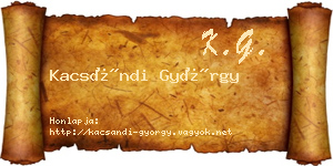 Kacsándi György névjegykártya